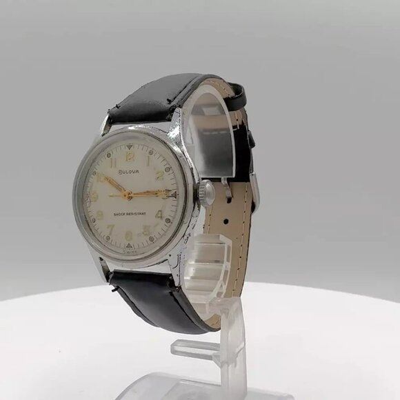 Vintage 32mm Bulova Watertite Men\'s Mechanical Wristwatch Swiss Base Metal main image 5